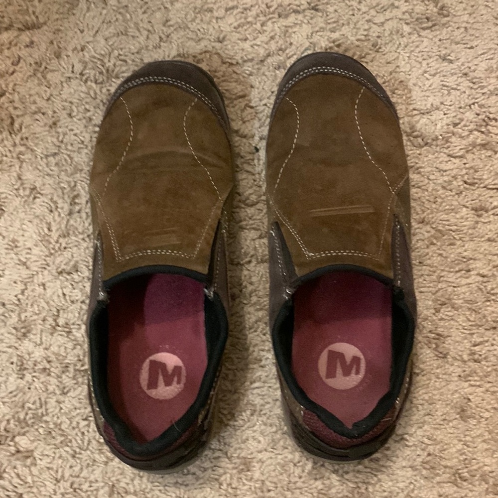 Merrell, Brown Leather upper, slip on shoe, size 9